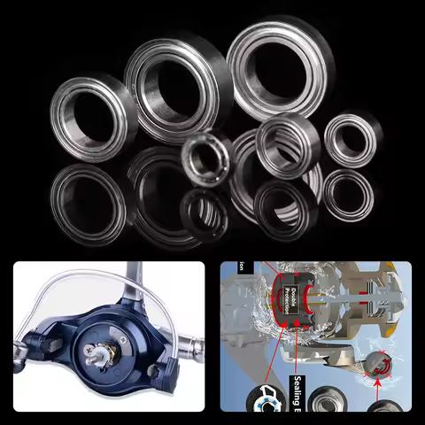 1PC Durable Silver Stainless Steel Fishing Sealed Bearings Import Smooth Rust Resistance Fishing Ree