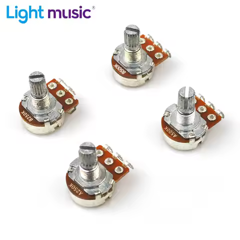 2pcs A500K B500K A250K B250K Potentiometer Splined Small Pot Electric Guitar Bass Effect Amp Tone Vo