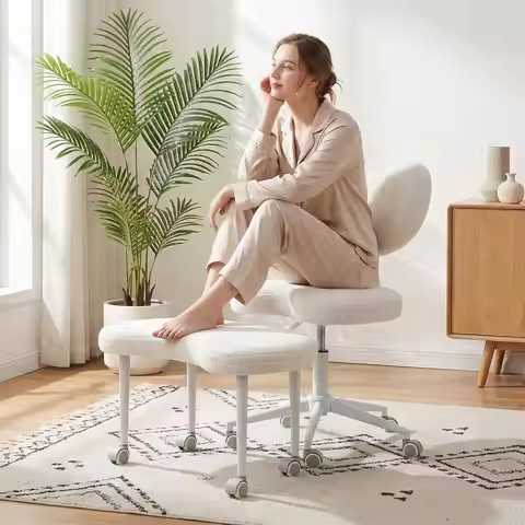 Ergonomic Legged Chair with Wheels,360° Swivel Meditation Chair,ADHD Chair, Criss Desk Chair with Lu