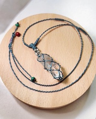 列木尼亞時光隧道水晶柱手工蠟繩編織項錬