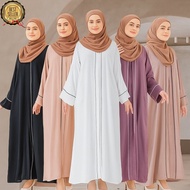 ABAYA QUEEN MEDICO, KAIN CEY, abaya muslimah piping, potongan longgar, kaftan ironless, abaya dress,