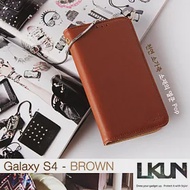 【韓國原裝潮牌 LKUN】Samsung Galaxy S4 i9500 專用保護皮套 100%高級牛皮皮套㊣ 簡約時尚輕風格&amp;錢包完美結合 (咖啡)