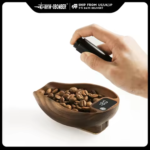 MHW-3BOMBER OVO Coffee Scale Digital Food Kitchen Scale Precise Wooden Bean Scale with Spray Bottle 