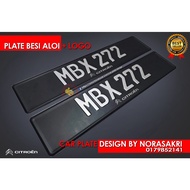{{ OFFER }} 2PC PLATE BESI ALOI KETUK EURO @ PLATE NUMBER + LOGO ( KERETA )