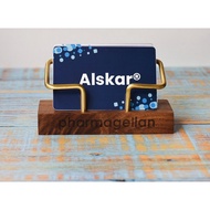 🎄 Christmas Gift 🌠 Alskar® Engraved Name Wooden Business Card Holder For Boss Leader Walnut &amp; Brass Card Holder For Him
