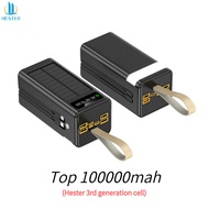 Hester 100000mah power bank awet tahan lama power bank original asli Real capacity 100000mah led dig