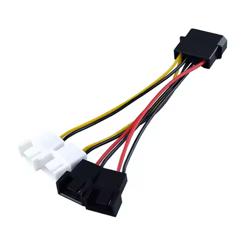 1pcs 4-Pin Molex to 3-Pin Fan Power Cable Adapter Connector 12v*2 / 5v*2 Computer Cooling Fan Cables