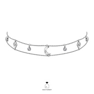 Haus of Jewelry - SELENE CHOKER สร้อยคอ เงินแท้ ประดับเพชรคิวบิกเซอร์โคเนีย (Cubic Zirconia)