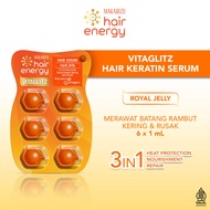 Makarizo Hair Energy VITAGLITZ Hair Keratin Serum ROYAL JELLY 6 x 1 mL