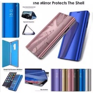 For samsung A01/A01core/A2 core/J2prime/J5pro/J6/J6plus flip mirror hardcase protective stand cover