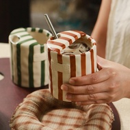 Striped Coffee Mug Creative Ceramic Coffee Cup Tea Water Cup F9c5