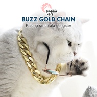 Buzz Gold Chain - Kalung Rantai Gangster Anjing Kucing -  Kalung Gaya Punk Untuk Aksesoris Hewan Peliharaan - Kalung Hewan Peliharaan Hip Hop
