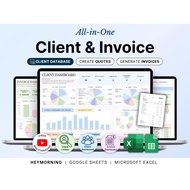 Auto Invoice Receipt Quotation Generator Client Tracker Spreadsheet CRM Google Sheets Excel Lead Pay