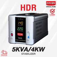 เครื่องควบคุมแรงดันไฟฟ้า (Stabilizer) ZIRCON รุ่น HDR 5000VA/4000W ป้องกันไฟตกไฟเกินไฟกระชาก (ไม่สำรองไฟเมื่อไฟดับ) รับประกัน 2 ปี