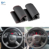 Car Steering Wheel Leather Cover Trim For Audi A3 8P A4 B7 B8 A5 8T A6 C6 A8 D3 Q5 8R Q7 4L 4-Spoke 