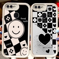 H43 Smiely White Casing for OPPO F9 A12s A5S A1K A5 A3S A12E A7 A12 F7 F5 Pro A11K