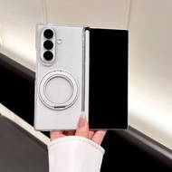 Rotating Suction Transparent Case zfold7 Central Axis Samsung Dual Phone Case zfold7 Magnetic Bracke
