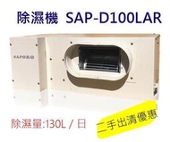 除溼機 吊隱式除濕機 SAP-D100LAR 220V 100L/每日 莎普羅 台灣製 全戶式 新竹自取 (來電優惠)