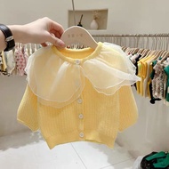 Children's clothing girls sweater cardigan 1-2-5-and-a-half-year-old baby girl fashionable sweater j