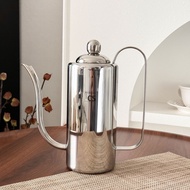 Periuk Minyak Keluli Tahan Karat 304 untuk Dapur Rumah, Periuk Kopi Buatan Tangan Anti-Titisan 800ml