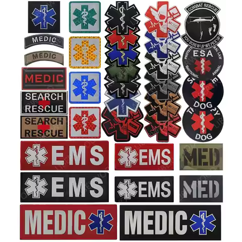 Reflective Medic EMS EMT MED Paramedic Tactical Patch Infrared IR First Aid Military Emergency Rescu