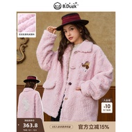 B.Duck Little Yellow Duck Plush Jacket - Soft Pink Winter Wear