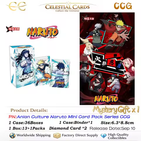 Wholesale 2026 New Anlan Culture Naruto Mini Card Pack Series CCG/TCG Collector Blind Box Anime Hobb