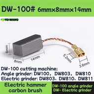 2Pcs/set DW-100 # 6x8x14mm angle grinder carbon brush electric tool accessories carbon brush Dewei 1