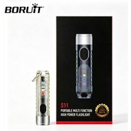 Boruit S11 Rechargeable EDC Keychain Flashlight - Mini Waterproof UV Torch with Magnetic | Outdoor C