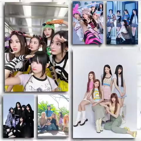 1PC Korean K-pop Girl Group N-Newjeans N-NJZ Poster Self-adhesive Art Waterproof Paper Sticker Coffe