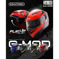 Grayfosh G3838 Modular Flip Up Helmet 2 in 1 Full Face Open Face Motorcycle Double Visor (Flip Up He