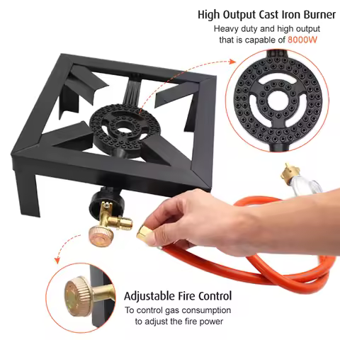 8KW Stove 8KW Gas Boiling Ring Cast Iron Stove Large Stove Outdoor Cooker Iron Frame Portable Fire C