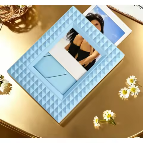 1PC Colorful Rivet Polaroid Photo Frame Stand up Creative Star Small Card 3-inch Photo Frame Set Pla