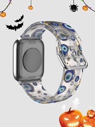 Correa de reloj azul aojo diseño transparente para Apple Watch