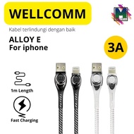 Wellcomm ALLOY E data Cable/USB Charger To IPhone 3.A Fast Charging