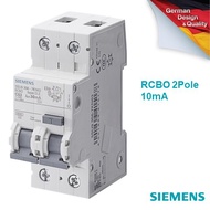 SIEMENS Breaker ซีเมนส์ เบรกเกอร์ RCBO 2P 10mA กันไฟดูด-ไฟรั่ว-ไฟเกิน-ไฟช็อต