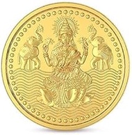 Goddess Lakshmi in Pure 24k 99.9 Yellow Gold 1 Gram Certified