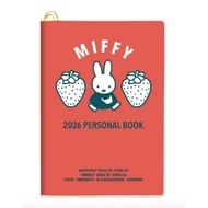 Miffy Square B6 Weekly Planner 2026, Red Cover (Begins Dec 2025) – Japan Import