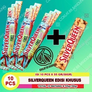 SILVERQUEEN 58GR 1 BOX ISI 10 PCS EX 62 GR COKELAT BESAR COKLAT SILVERQUEEN 58 GRAM ALMOND CASHEW ME