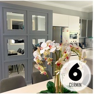 Grand Mirror Set DIY 2x3 cermin / 6 cermin/ Senang Pasang / Cermin DIY / Pasang Sendiri/ Wall Mirror