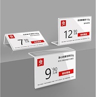 airgoesin 20pcs Acrylic Sign Name Tag Shelf Price Card Label Counter Stand Desktop Holder Display Ca