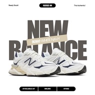 New Balance 9060 White Navy 100% Original Sneakers Casual Men Women Shoes Ori Shoes Men Shoes Women Running Shoes New Balance Original