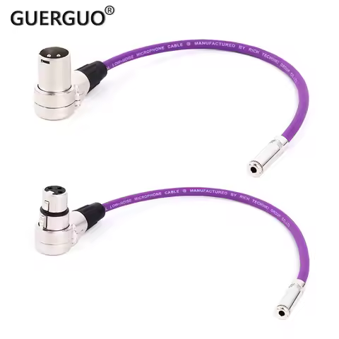 3.5mm Stereo Female Jack to 3PIN XLR Female/Male Connector Right Angle Cable For Guitar Microphones 