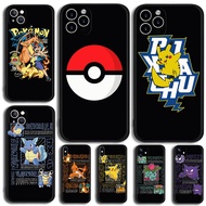 Black TPU silicone soft shell compatible 【DM-A6】cartoon Anime Pokemon Pikachu for iPhone 14 15 16 Pr