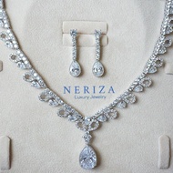 Neriza Jewelry/ชุดเครื่องประดับเพชรสังเคราะห์เกรดพรีเมี่ยมประกายเที่ยบเท่าเพชรแท้ เครื่องประดับเจ้าส