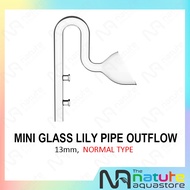 Aquarium Super Mini Glass Lily Pipe Outflow 13mm