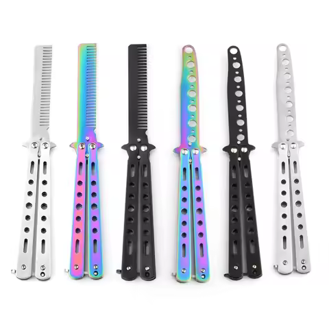 Steel Butterfly Training Knife Foldable Csgo Balisong Trainer Pocket Flail Knife Uncut Blade Butterf