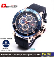 JAM TANGAN SWISS ARMY CHRONO STRAP KARET / JAM TANGAN PRIA SWISS ARMY