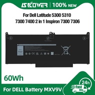 60Wh MXV9V OG74G Battery for Dell Latitude 7300 7400 5300 5310 5300 5310 2-in-1 Inspiron 7306 42Wh 0