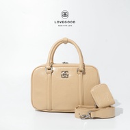 [ LoveGood ] Roque กระเป๋าหนังวัวแท้ ทรงกล่อง ไซส์ 10"(25cm) มาพร้อมสายสะพายยาว และกระเป๋าใบเล็ก